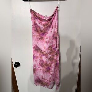 New with Tags - Caution To the Wind - Pink/brown Floral Strapless Dress Medium